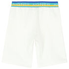 Boys White Logo Shorts, 2, hi-res