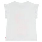 Girls White Flamingo T-Shirt, 1, hi-res