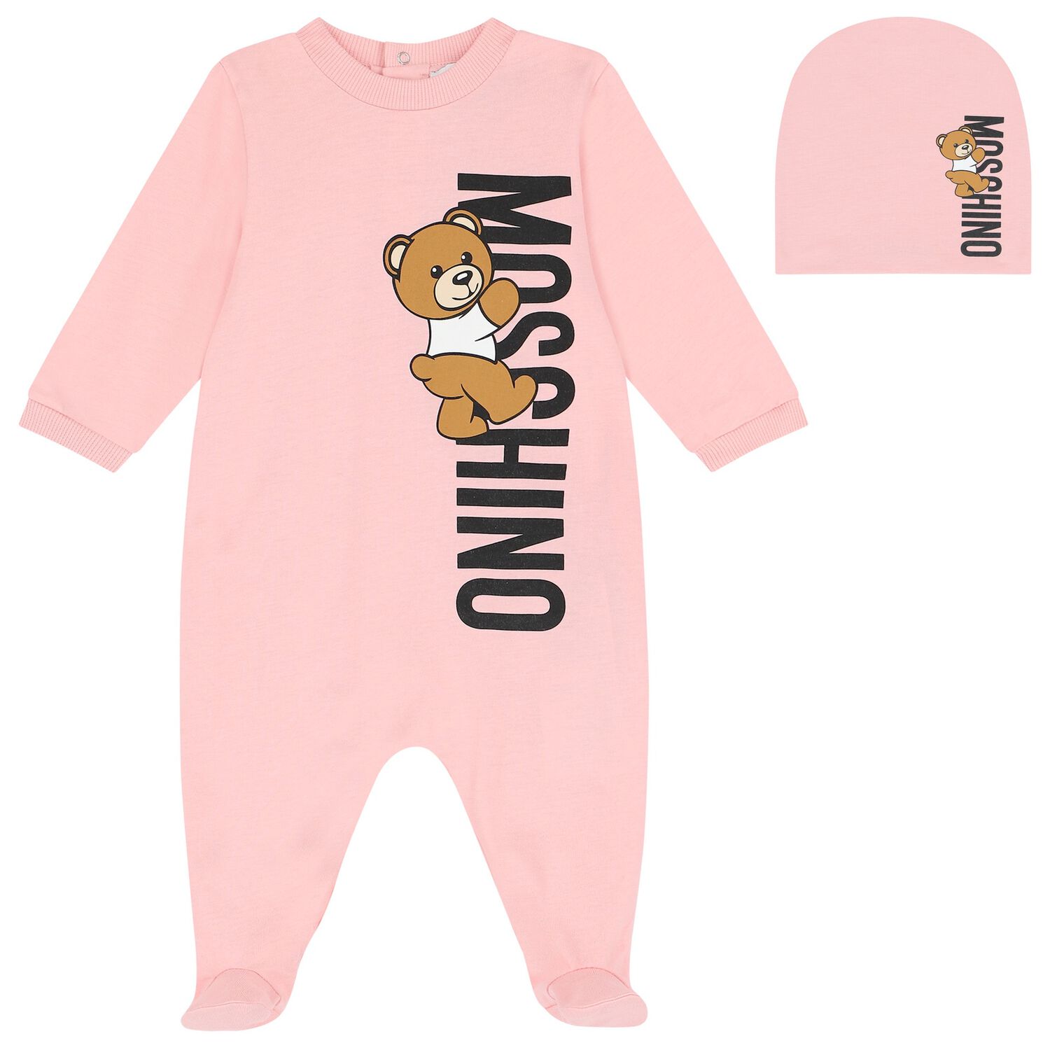 Baby Girls Pink Teddy Bear Logo Babygrow Gift Set, 2, hi-res