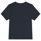 طقم شورت للأولاد باللون الكحلي بشعار الشركة, 3, hi-res