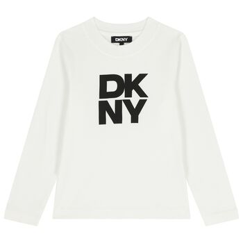 White Logo Long Sleeve Top