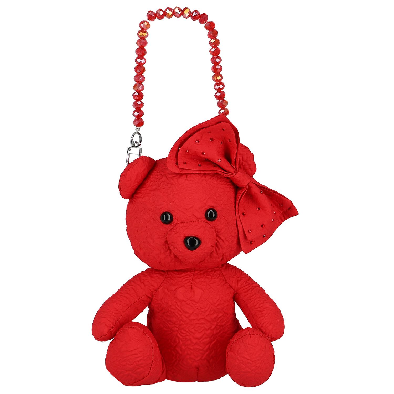 Girls Red Teddy Bear Bag, 1, hi-res