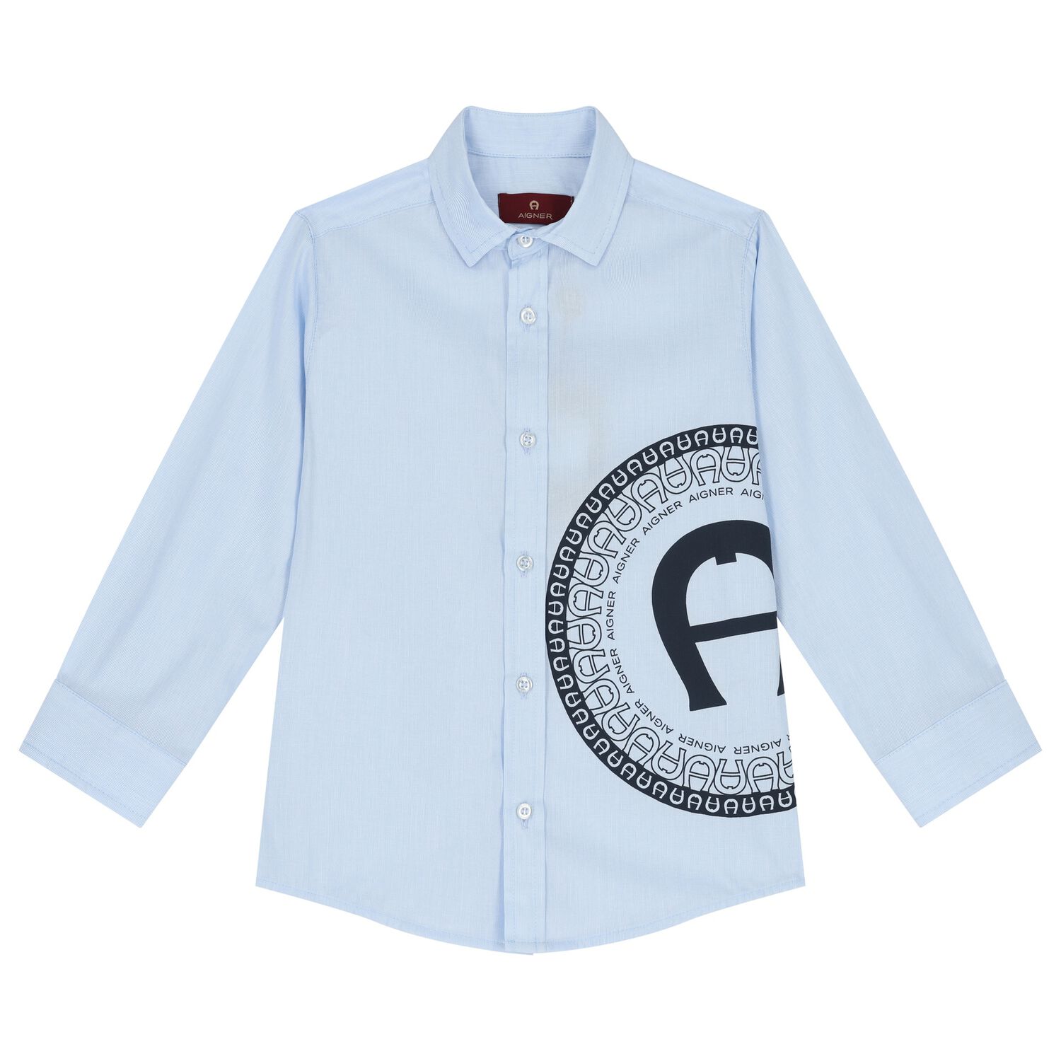 قميص اولاد بالشعار باللون الأزرق, 1, hi-res image number null