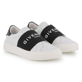 White & Black Logo Trainers