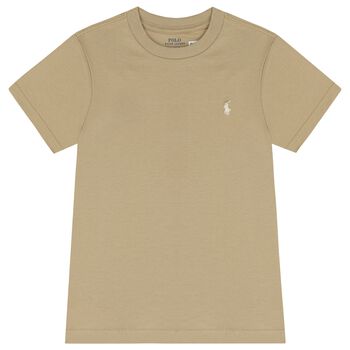 Boys Beige Logo T-Shirt