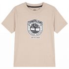Boys Beige Logo T-Shirt, 3, hi-res