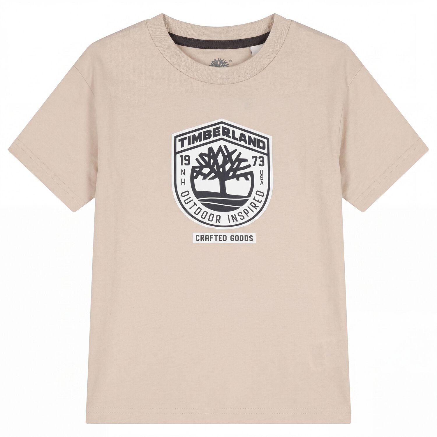 Boys Beige Logo T-Shirt, 3, hi-res