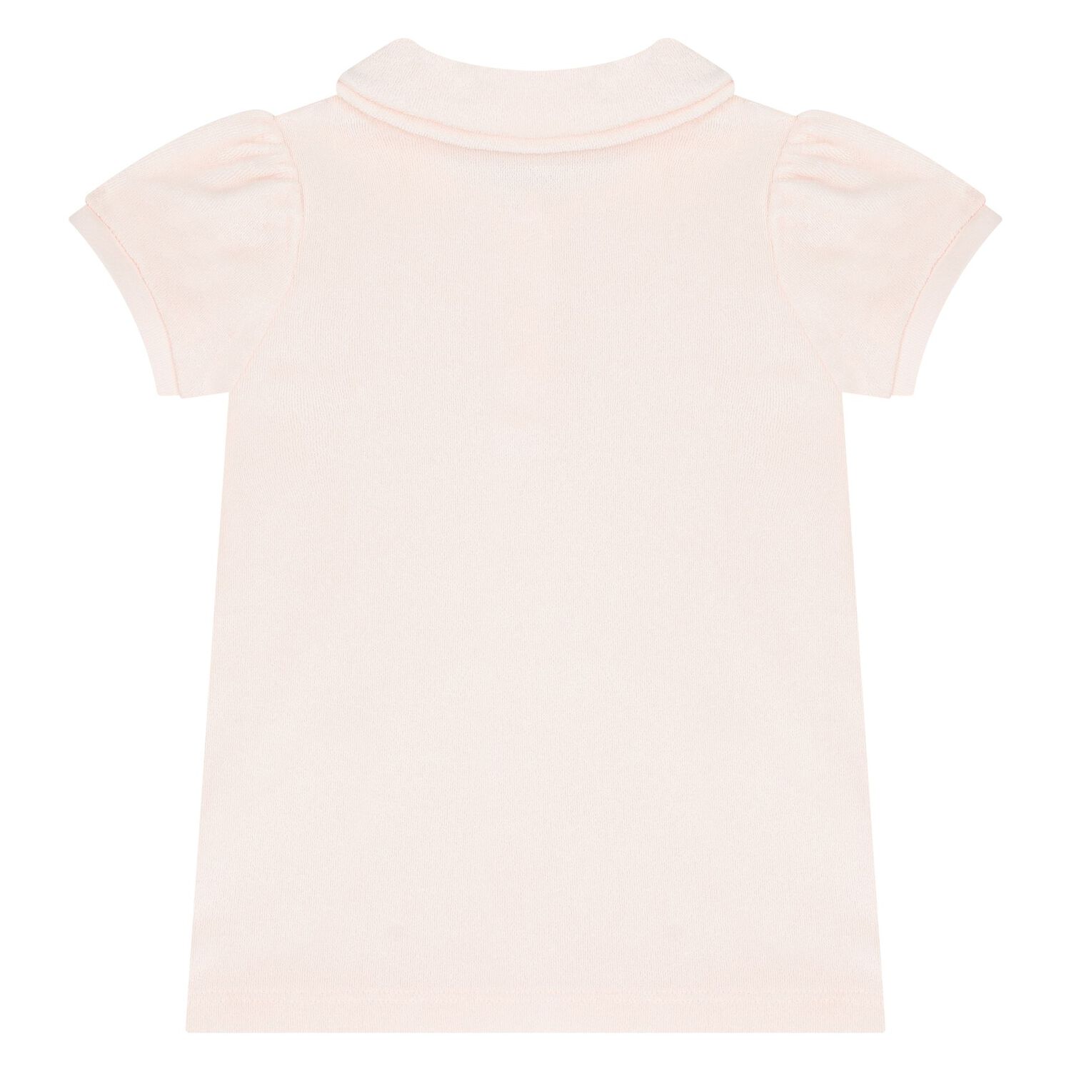 طقم فستان بولو بالشعار باللون الوردي للبنات  , 1, hi-res