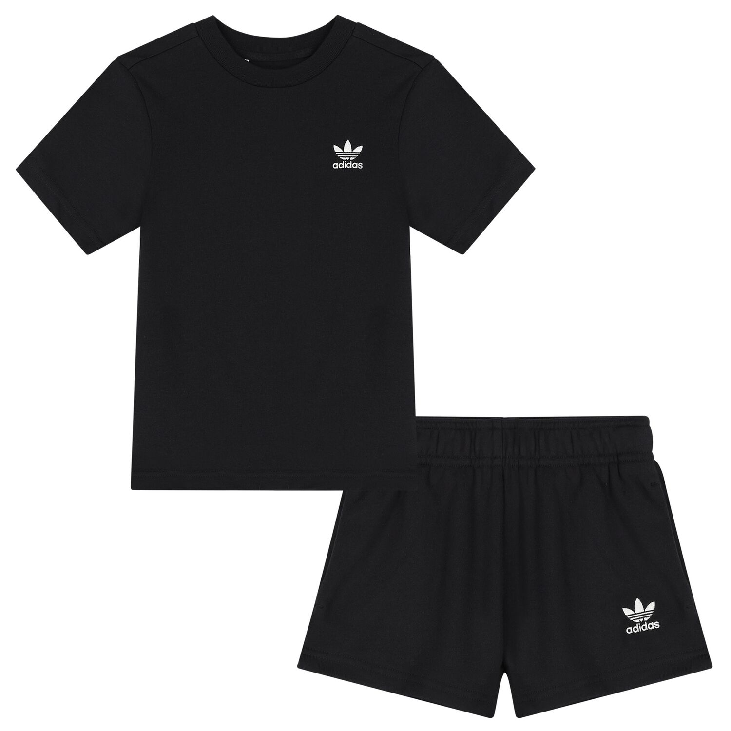 Black Trefoil Logo Shorts Set, 1, hi-res