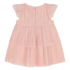Younger Girls Pink Pleated Tulle Dress, 1, hi-res