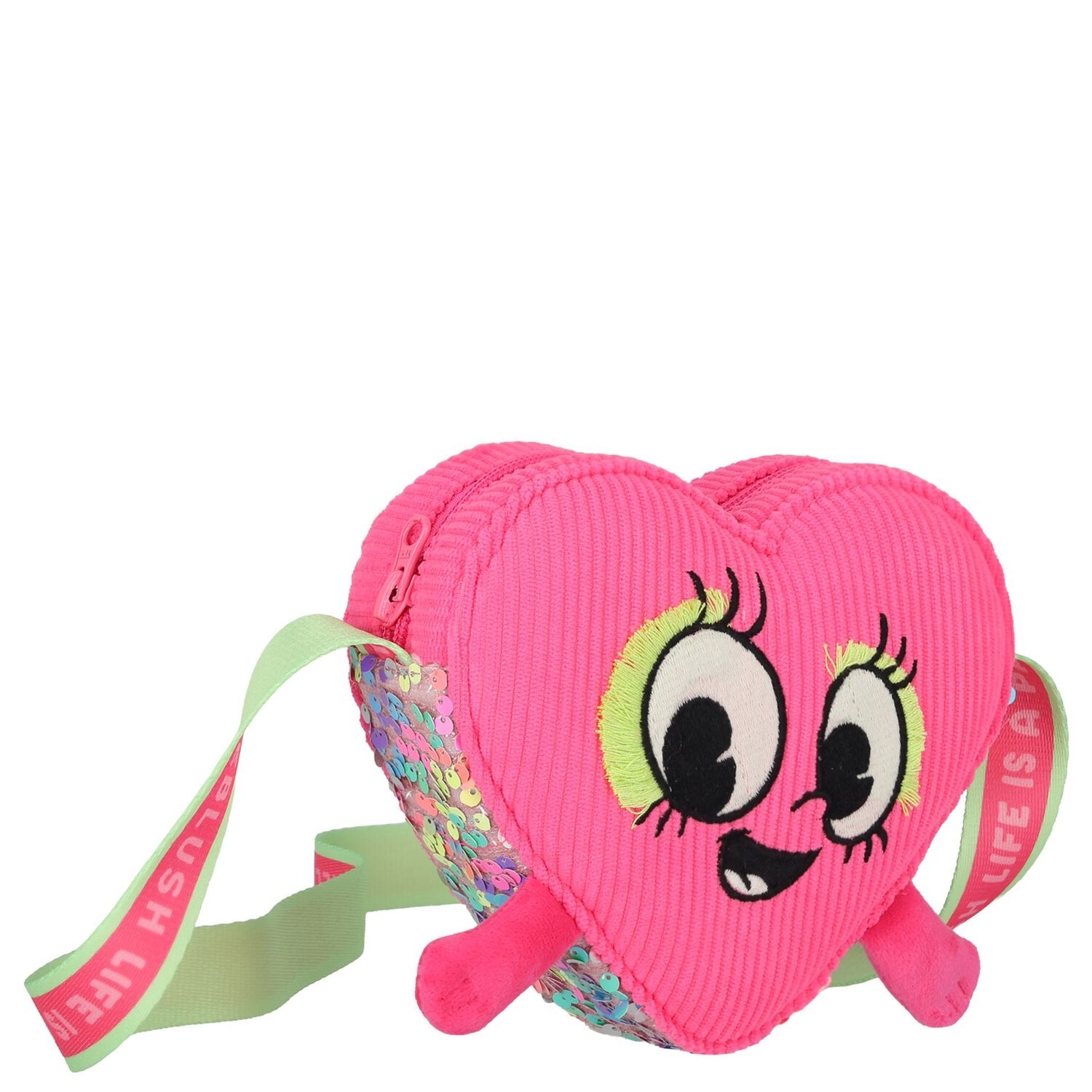 Girls Pink Heart Crossbody Bag ( 14cm ), 1, hi-res