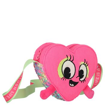 Girls Pink Heart Crossbody Bag ( 14cm )