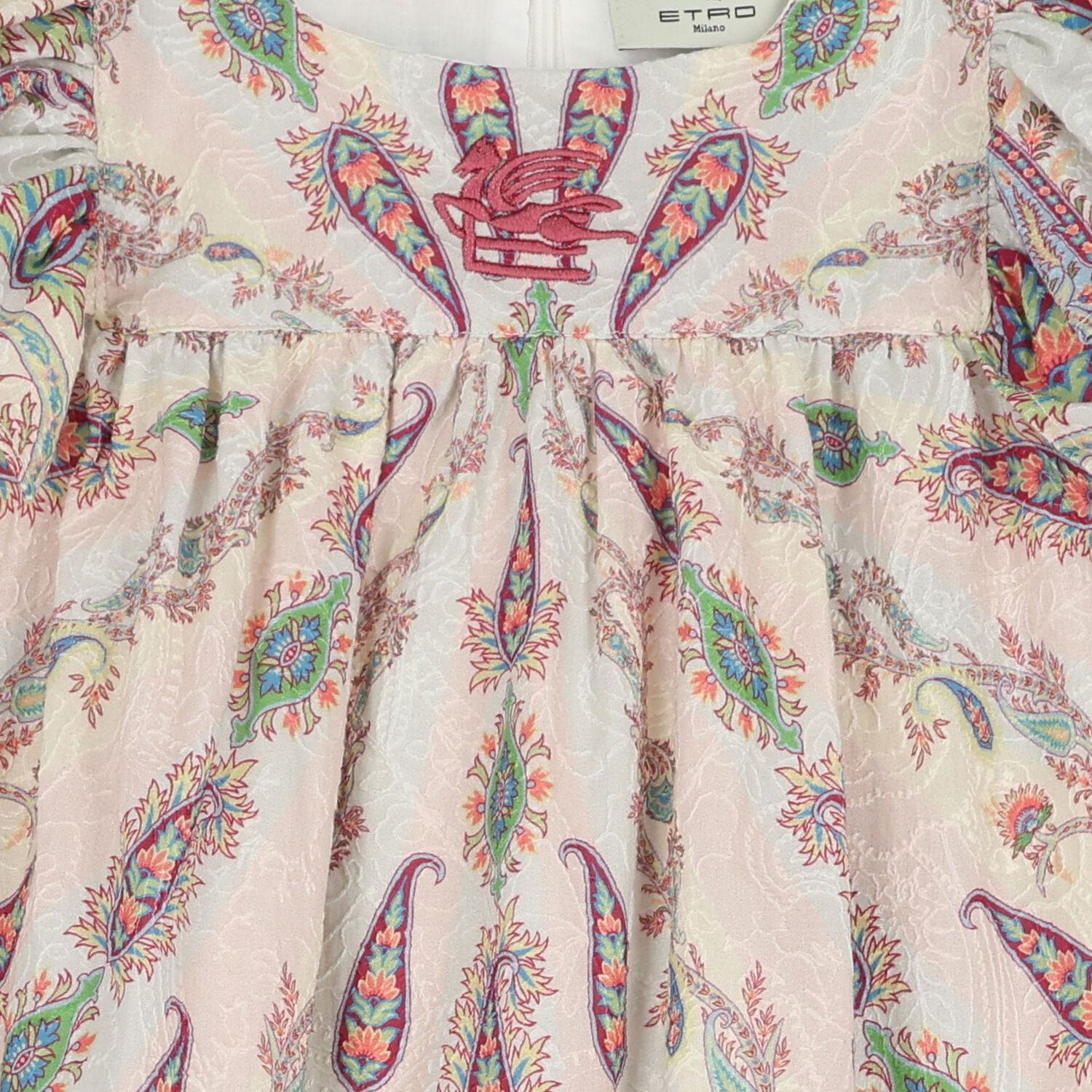 فستان بنات مطرز بنقشه بيزلى متعدد الالوان , 1, hi-res