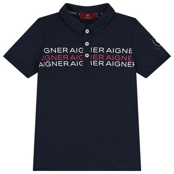 Aigner Boys Navy Blue Logo Polo Shirt, 3 Boys Navy Blue Logo Polo Shirt