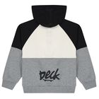 Boys Black, Ivory & Grey Tracksuit, 1, hi-res