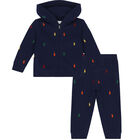 بدلة رياضية بالشعار باللون الكحلي للأولاد, 1, hi-res