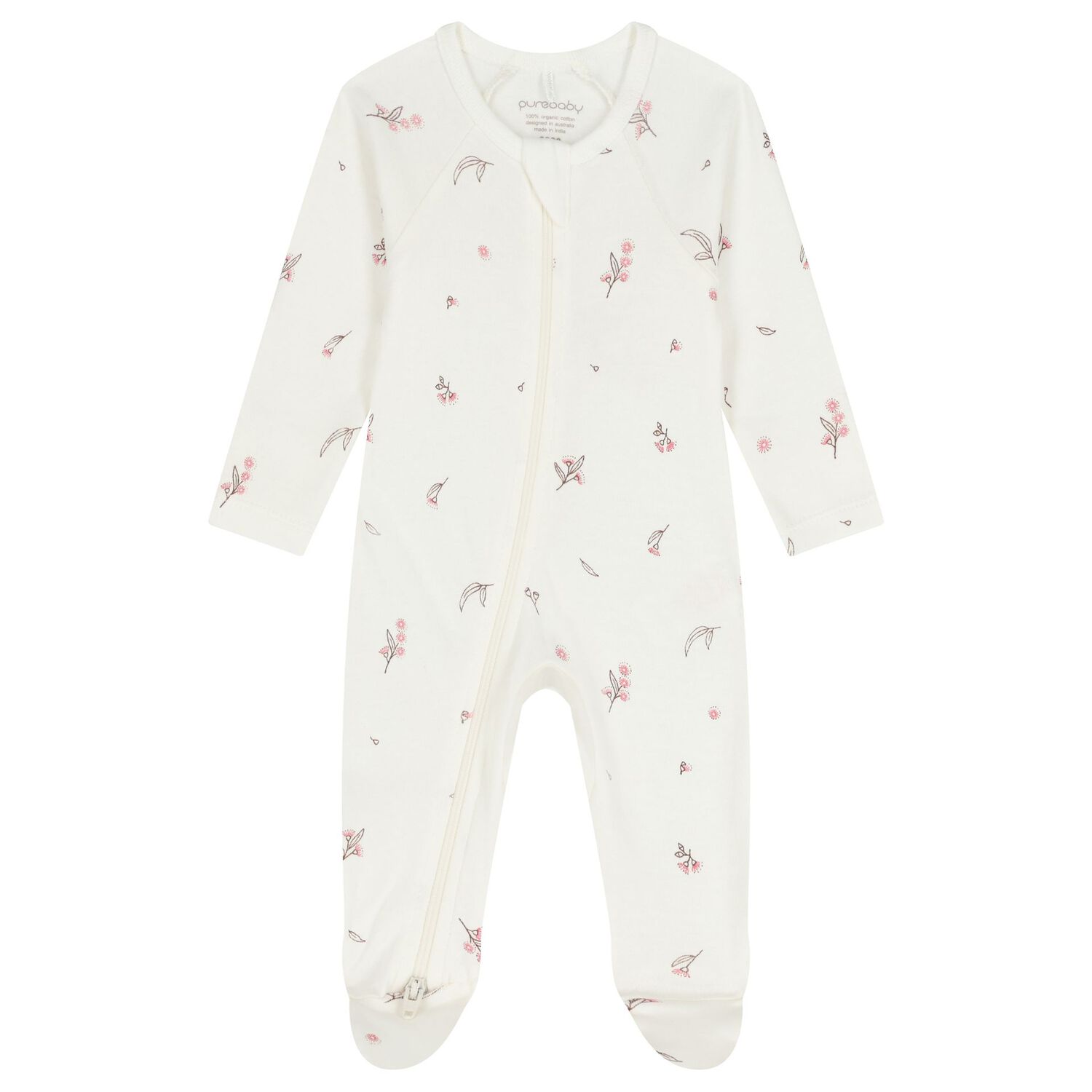 Baby Girls White & Pink Babygrows ( 2 Pack ), 1, hi-res image number null