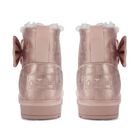 Girls Metallic Pink Faux Leather Bow Boots, 2, hi-res