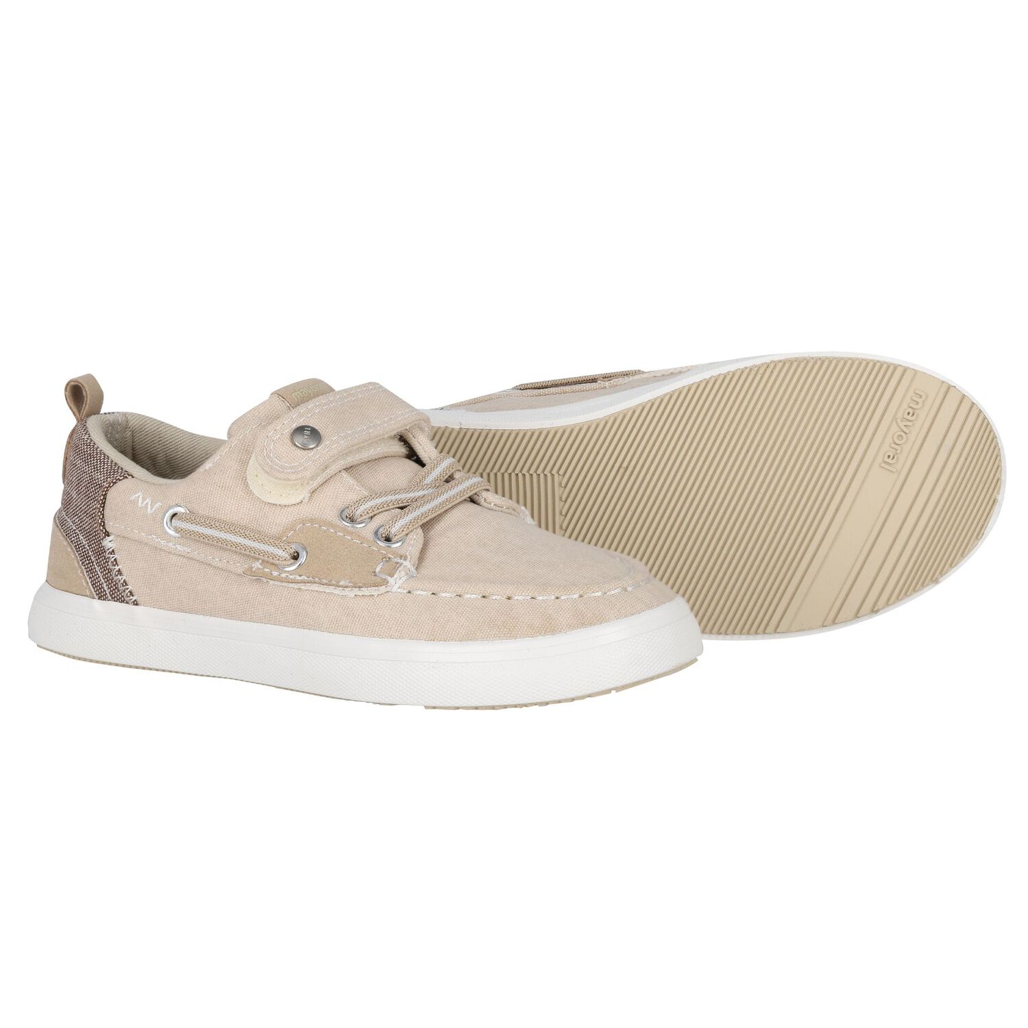 Boys Beige Boat Shoes, 1, hi-res