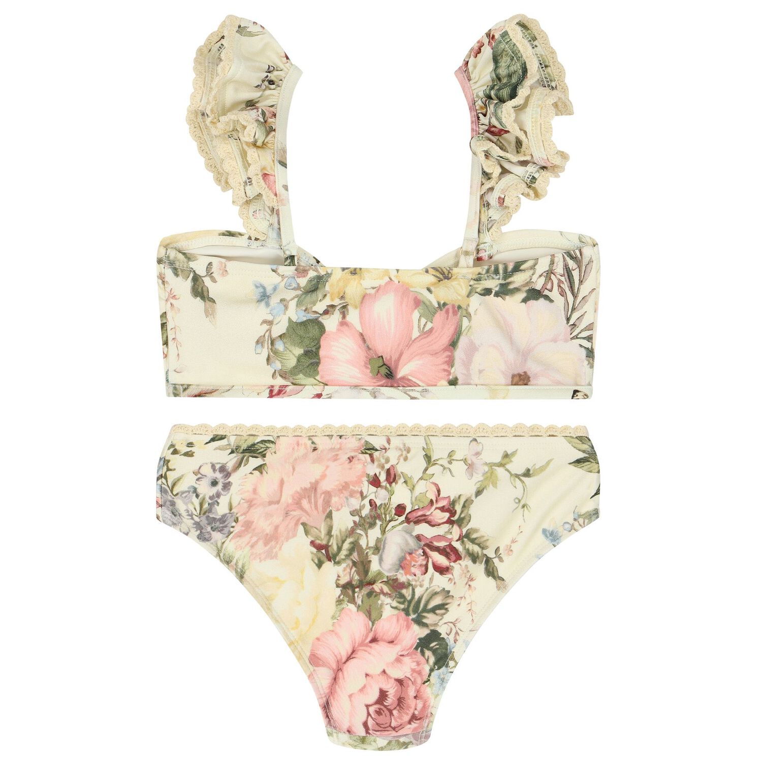 Girls Ivory Floral Bikini, 1, hi-res image number null