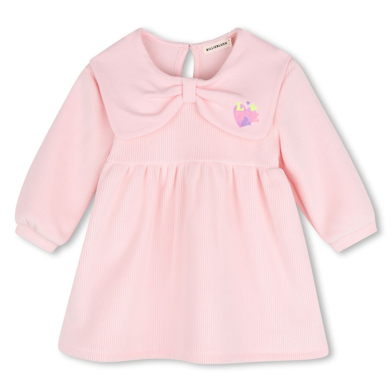 Younger Girls Pink Bow Dress, 1, hi-res
