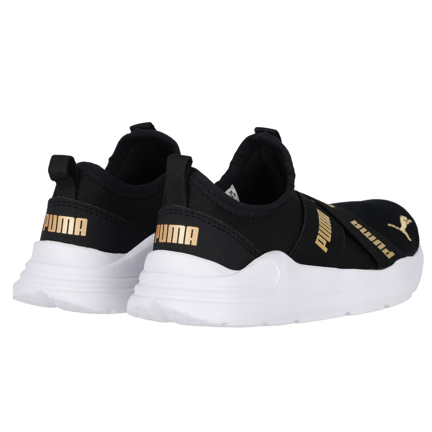 Boys Black Logo Slip On Trainers, 1, hi-res