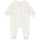 Baby Girls Ivory & Pink Floral Babygrow, 1, hi-res