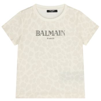 Girls Beige Logo T-Shirt