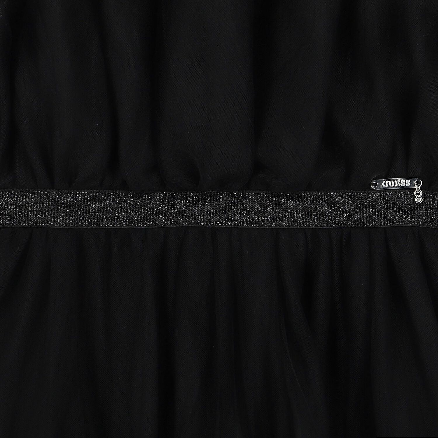 فستان بنات تول باللون الأسود, 2, hi-res