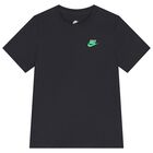 Boys Black Logo T-Shirt, 1, hi-res