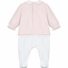 طقم افرول باللون الوردى والابيض للبنات, 1, hi-res