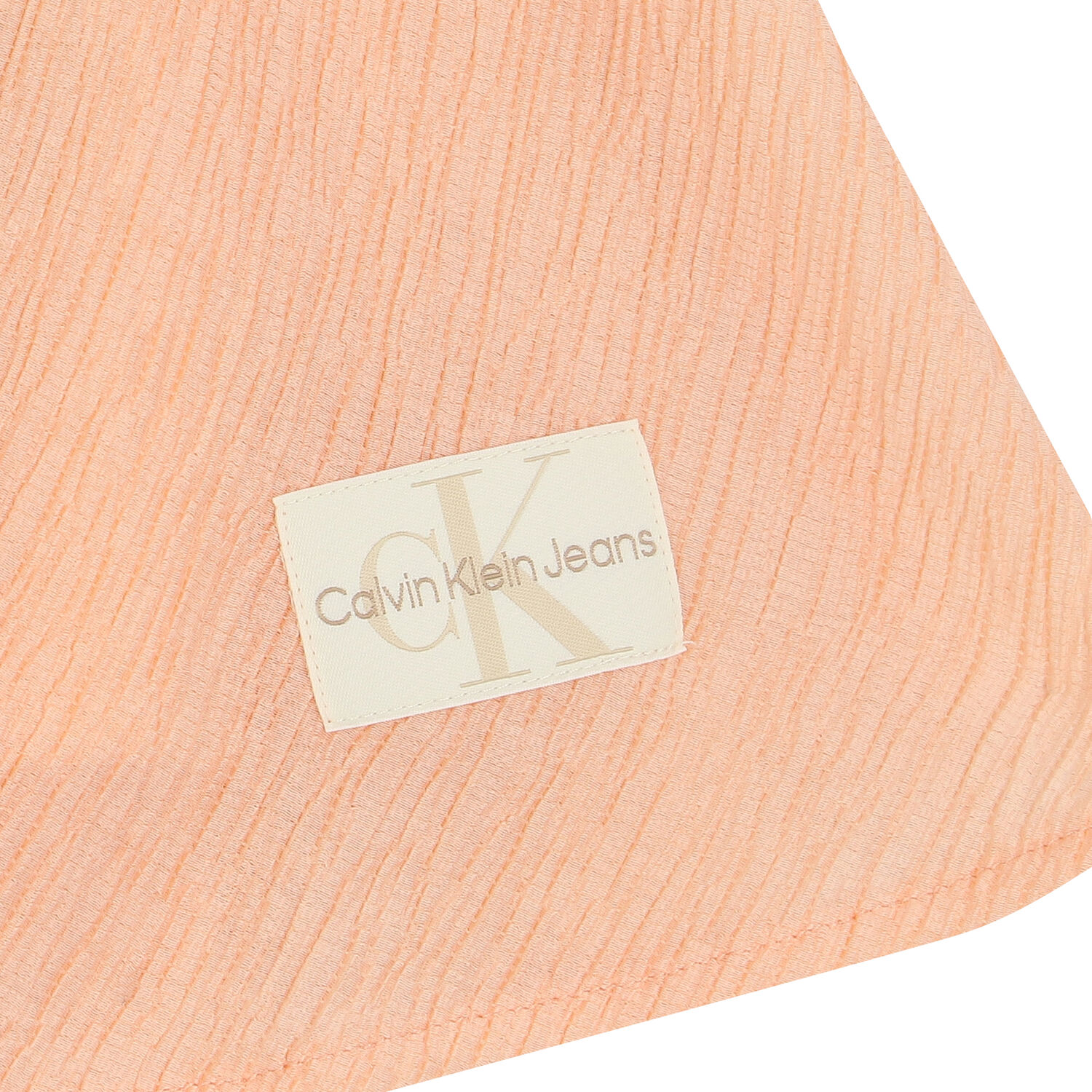 Girls Coral Crinkle Flared Dress, 1, hi-res