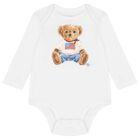 Baby Boys White Polo Bear Babysuit Gift Set, 1, hi-res