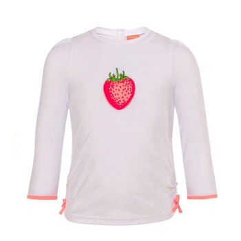 Baby Girls White Wild Strawberry Rash Vest UPF 50+