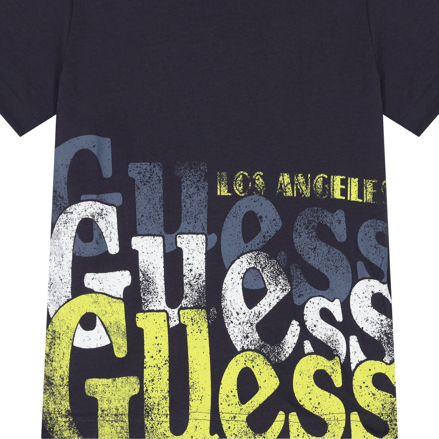 تي شيرت اولاد بالشعار باللون الأزرق الداكن , 2, hi-res