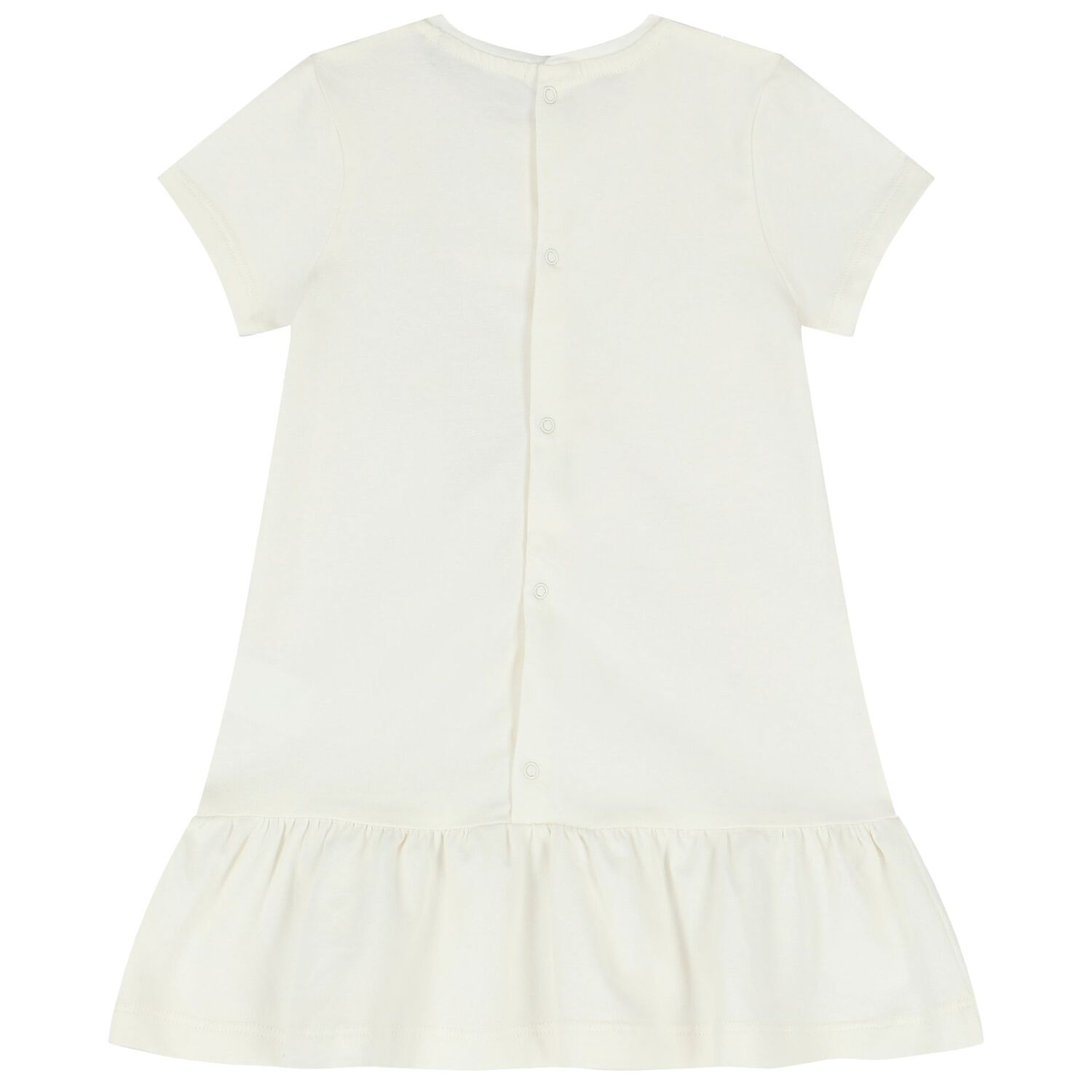 Younger Girls Ivory Logo Heart Dress, 1, hi-res