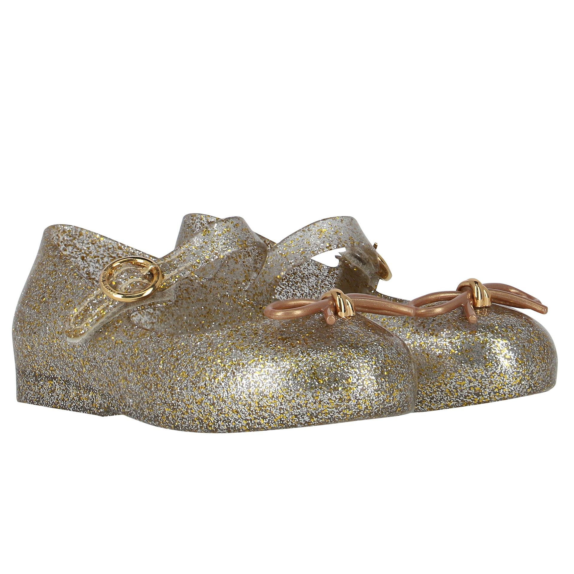Gold mini cheap melissa shoes