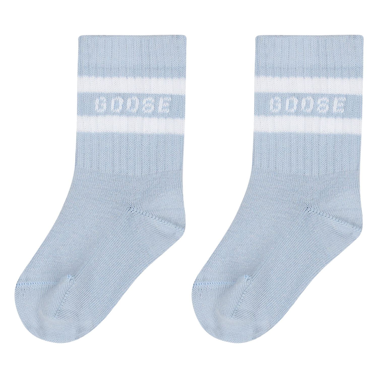 طقم أحذية ما قبل المشي من الجلد باللون العاجي والأزرق, 1, hi-res