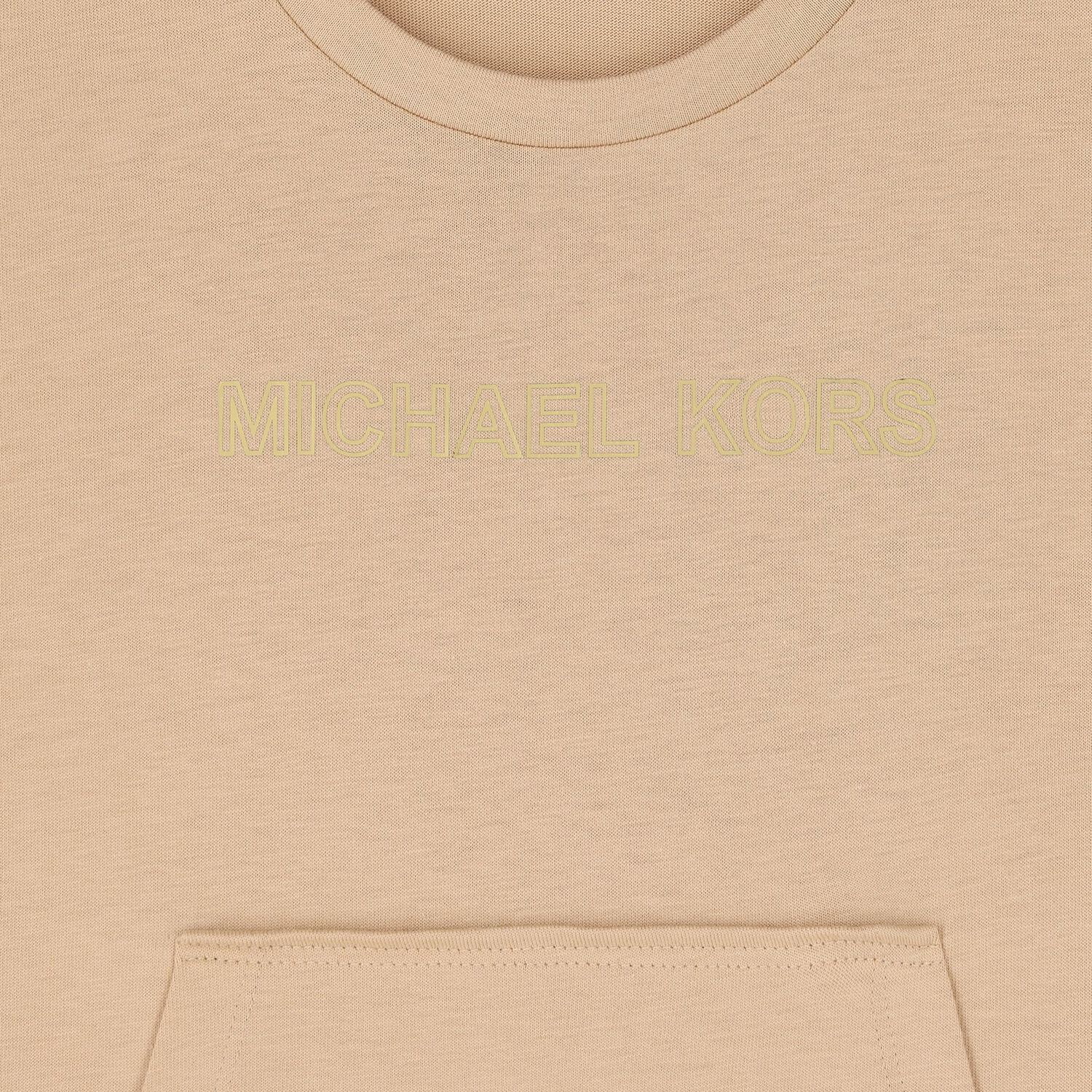 Girls Beige Logo Dress, 1, hi-res image number null