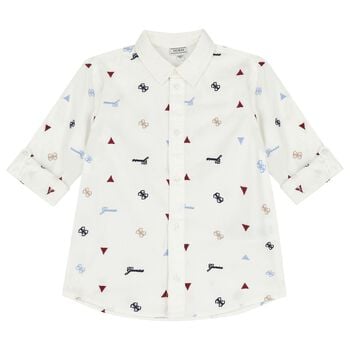 Boys White Logo Shirt