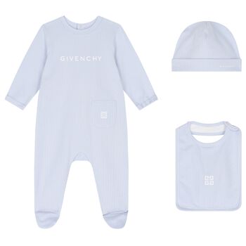 Baby Boys Blue Logo Babygrow Gift Set