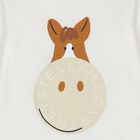 توب أولاد بأكمام بالشعار باللون العاجي, 1, hi-res