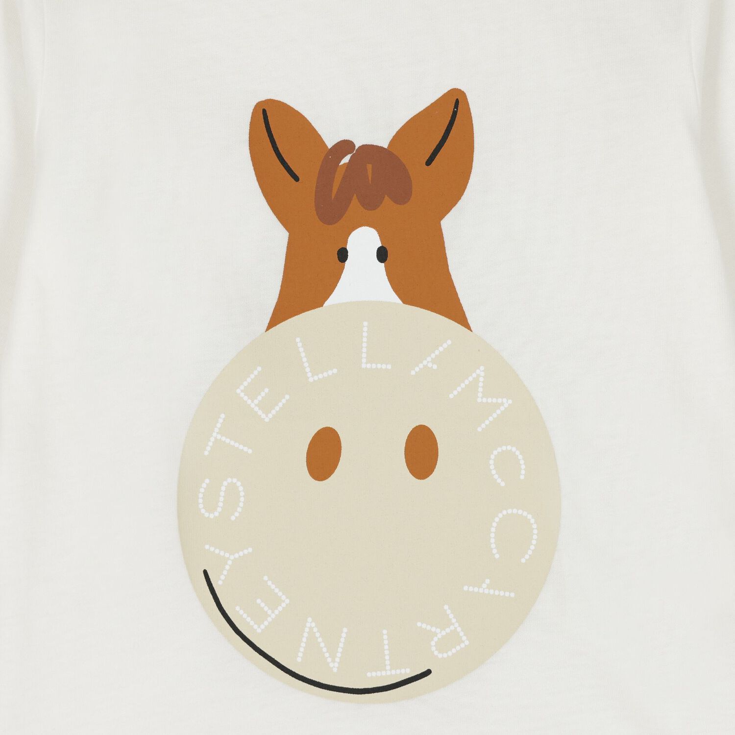 توب أولاد بأكمام بالشعار باللون العاجي, 1, hi-res image number null