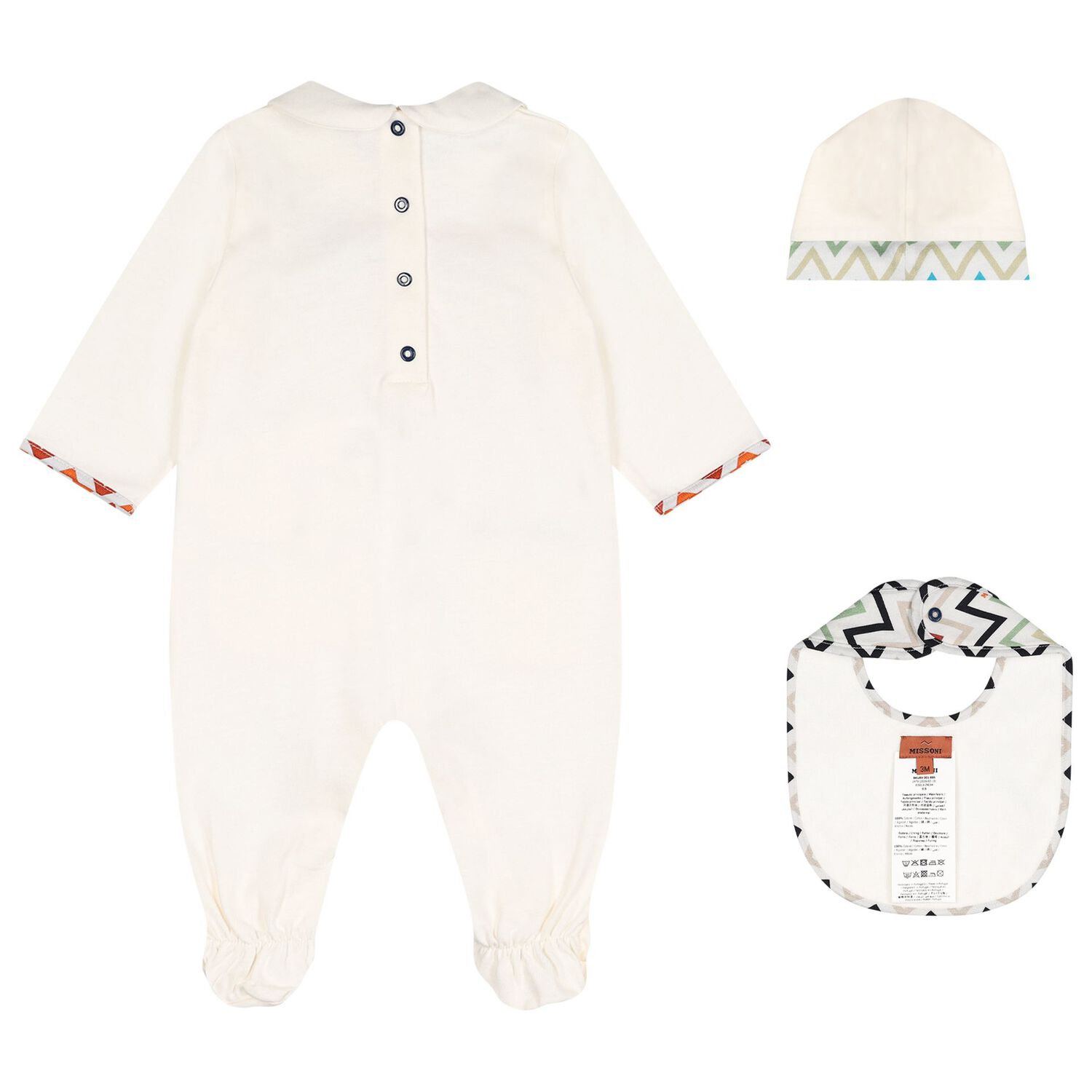 Ivory Logo Zig Zag Babygrow Gift Set, 1, hi-res