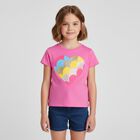 Girls Pink Logo Heart Sequin T-Shirt, 1, hi-res