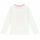 Girls White Graphic Long Sleeve Top, 1, hi-res