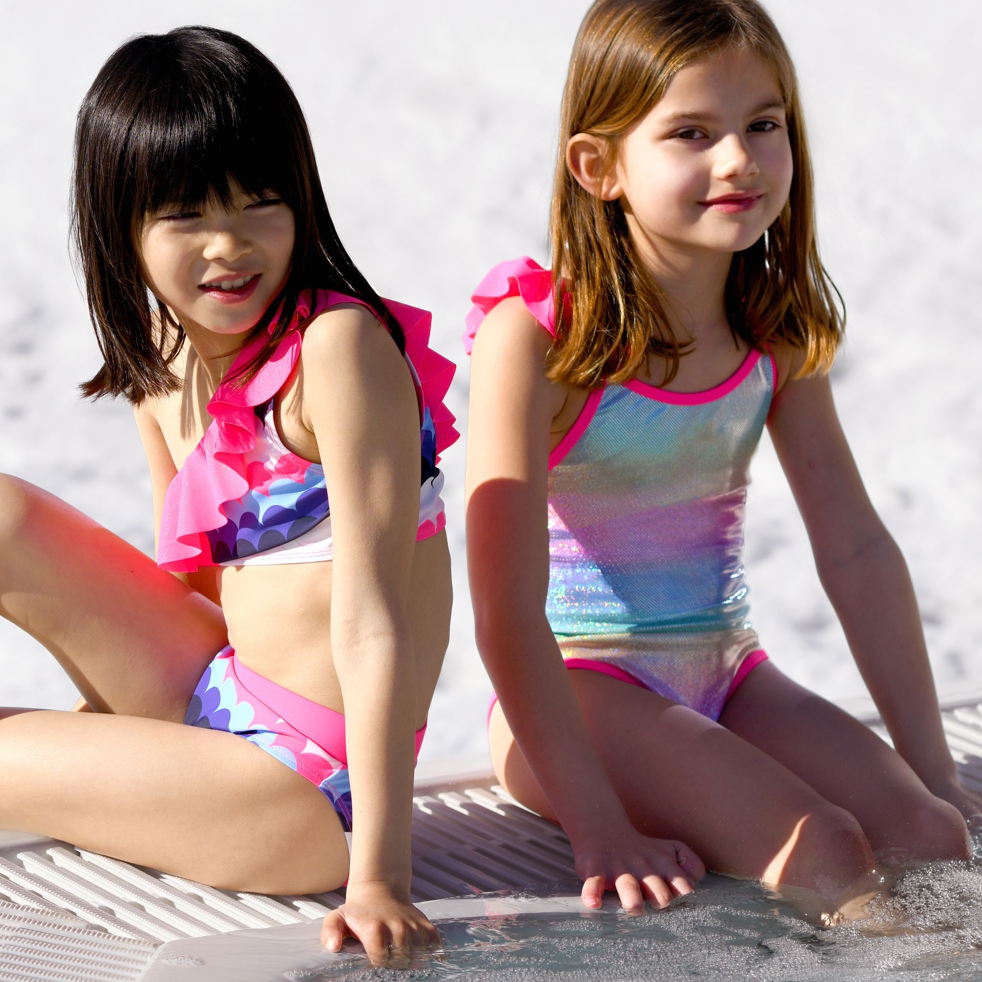 BILLIEBLUSH Girls Pink Ruffled Swimsuit Junior Couture UAE
