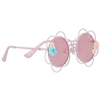 Girls Pink Flower Sunglasses