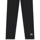 Girls Black & Gold Logo Leggings, 1, hi-res
