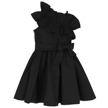 Girls Black Ruffle Dress
